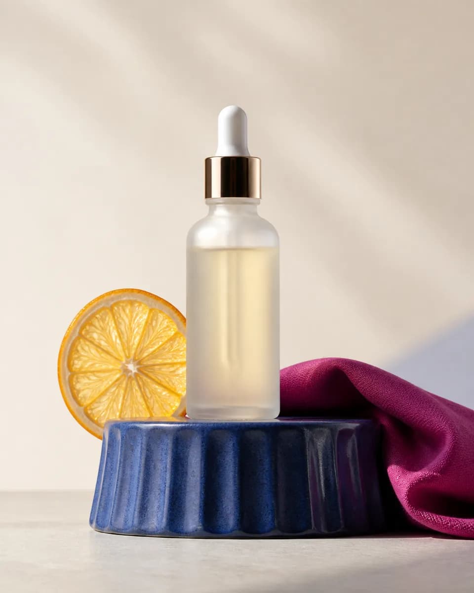 Citrus serum product studio still life